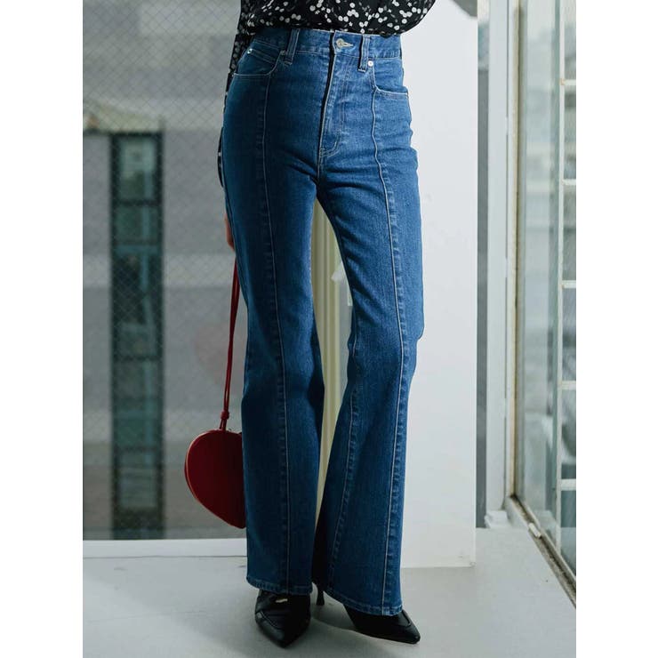 ブルー | ストレッチブーツカットデニムパンツ | MERCURYDUO