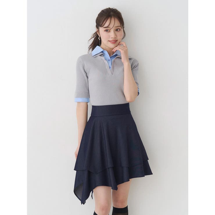 【セットアップ着用可】シャツランダムヘムミニスカート | MERCURYDUO | 詳細画像11 