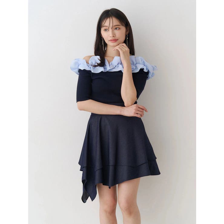 【セットアップ着用可】シャツランダムヘムミニスカート | MERCURYDUO | 詳細画像4 
