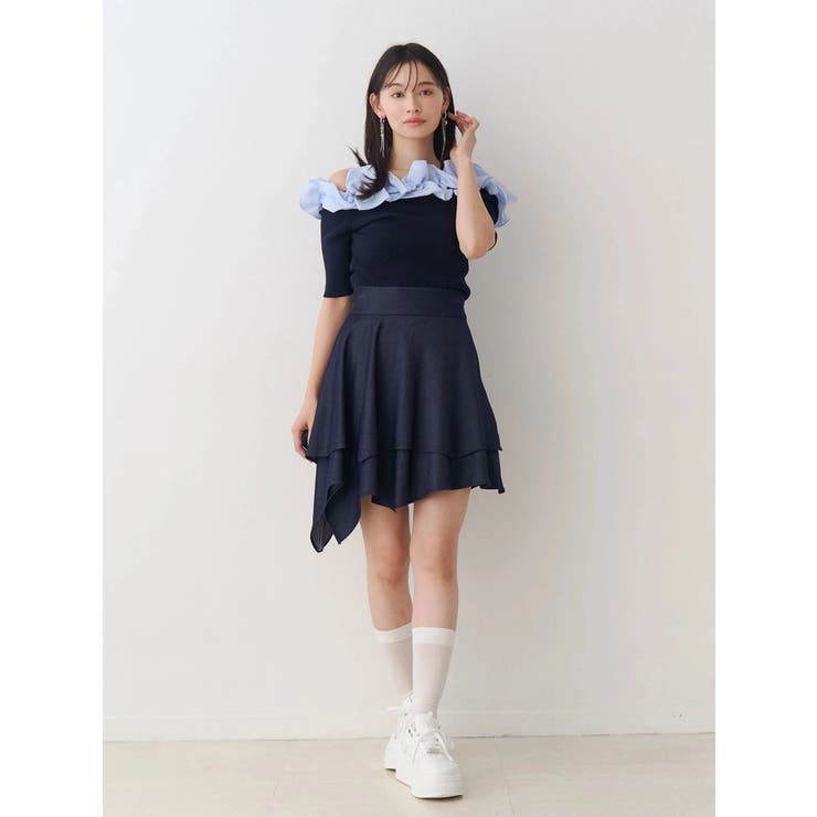 【セットアップ着用可】シャツランダムヘムミニスカート | MERCURYDUO | 詳細画像5 
