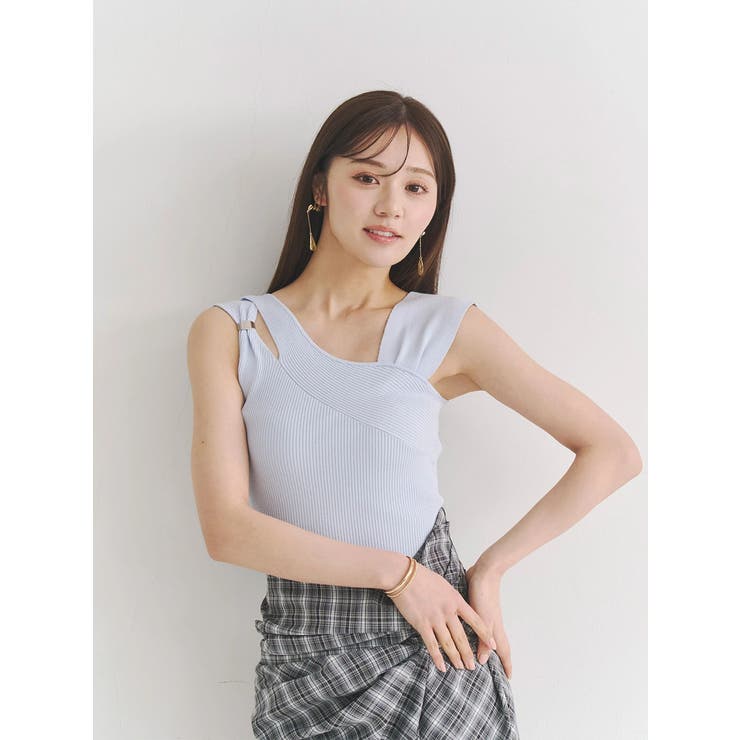アシメカッティングリブニット | MERCURYDUO | 詳細画像7 