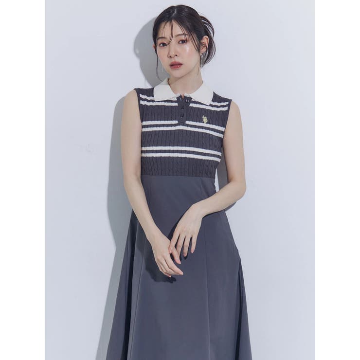 U.S. POLO ASSN.別注ケーブルノースリポロドッキングワンピース | MERCURYDUO | 詳細画像23 