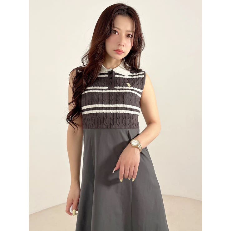 U.S. POLO ASSN.別注ケーブルノースリポロドッキングワンピース | MERCURYDUO | 詳細画像41 
