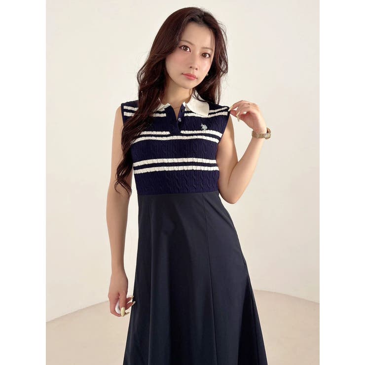 U.S. POLO ASSN.別注ケーブルノースリポロドッキングワンピース | MERCURYDUO | 詳細画像49 