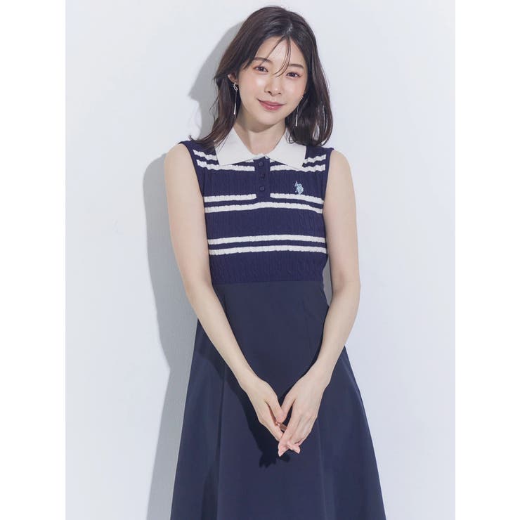 U.S. POLO ASSN.別注ケーブルノースリポロドッキングワンピース | MERCURYDUO | 詳細画像8 