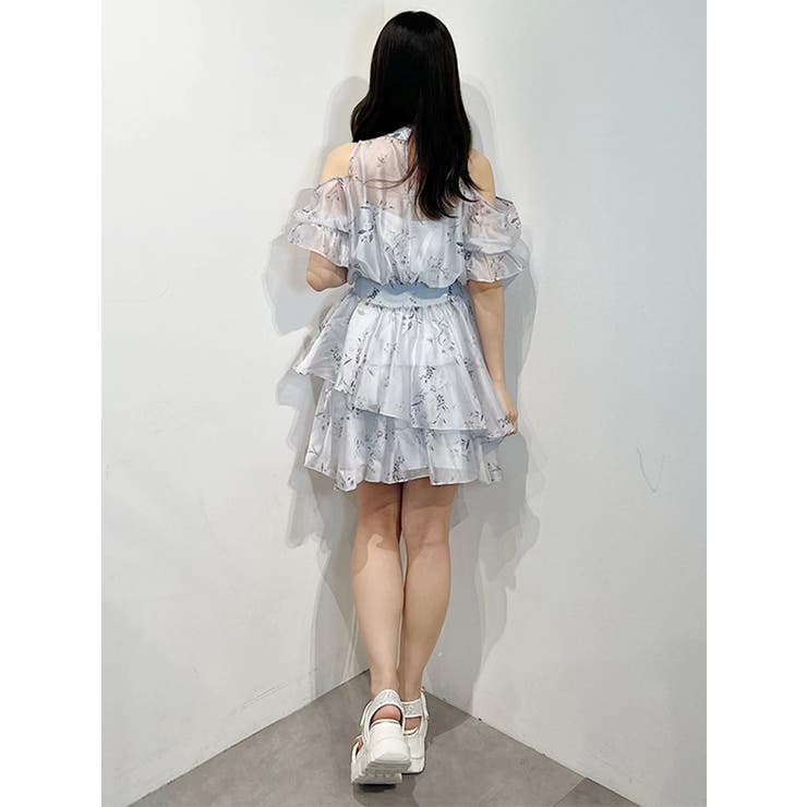 花柄オープンショルダーミニワンピース | MERCURYDUO | 詳細画像43 
