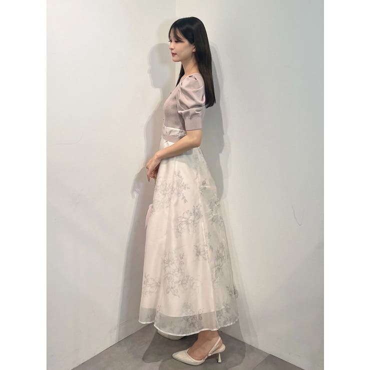 花柄パワショルニットドッキングワンピース | MERCURYDUO | 詳細画像16 