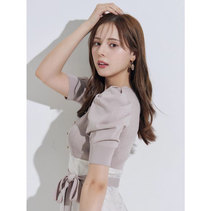 花柄パワショルニットドッキングワンピース | MERCURYDUO | 詳細画像8 