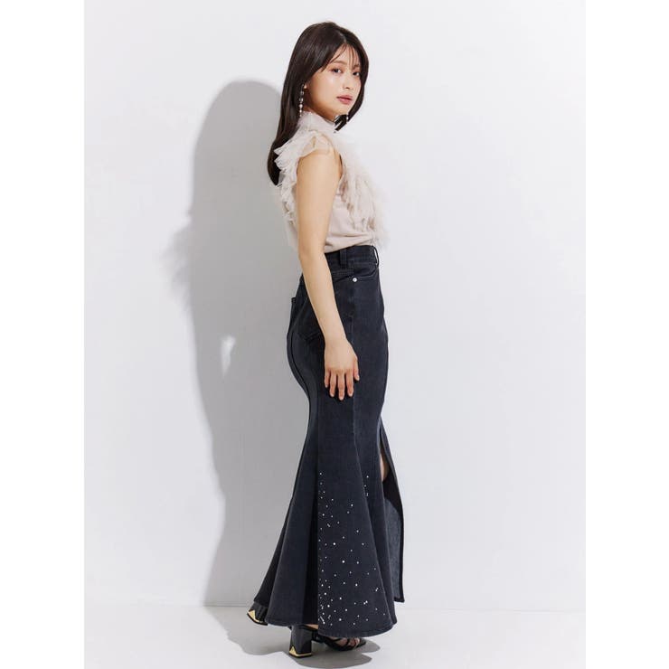 ホットフィックスデニムマーメイドスカート | MERCURYDUO | 詳細画像5 