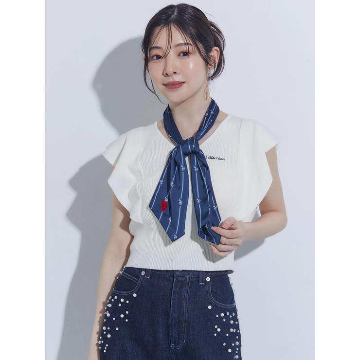 U.S. POLO ASSN.別注スカーフセットラッフルリブニット | MERCURYDUO | 詳細画像14 