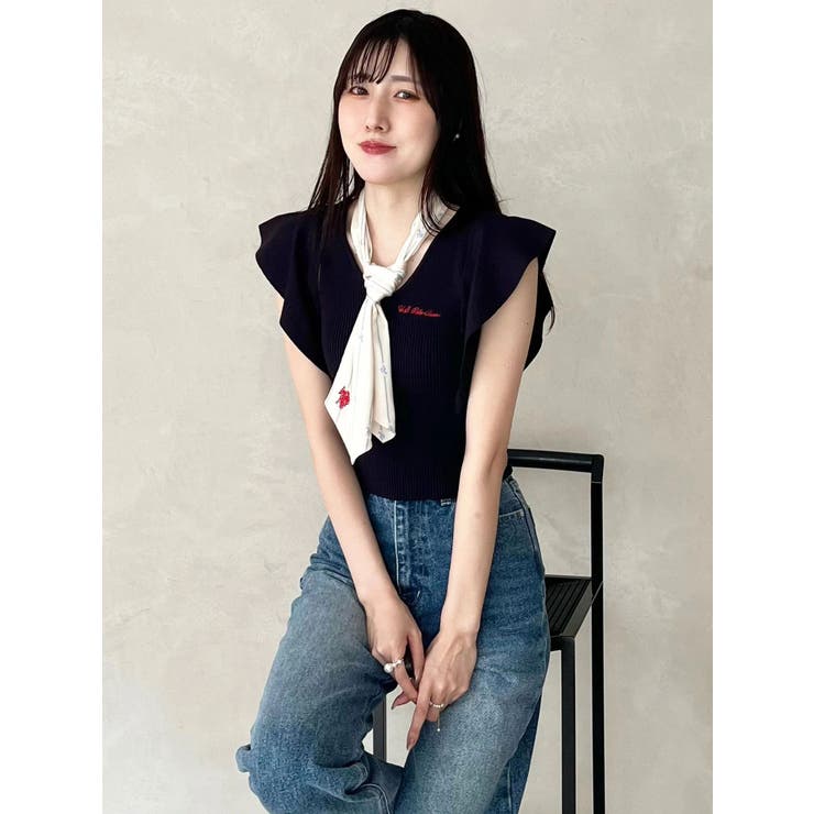 U.S. POLO ASSN.別注スカーフセットラッフルリブニット | MERCURYDUO | 詳細画像19 