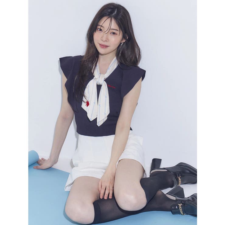 U.S. POLO ASSN.別注スカーフセットラッフルリブニット | MERCURYDUO | 詳細画像4 