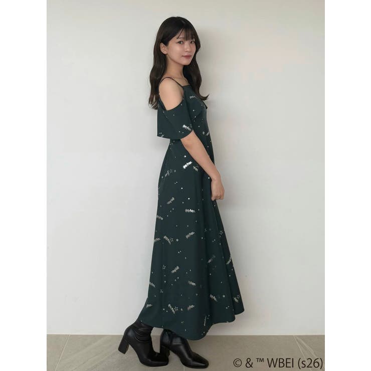 グリーン | Harry Potterコレクション ロゴプリントケープキャミワンピース | MERCURYDUO