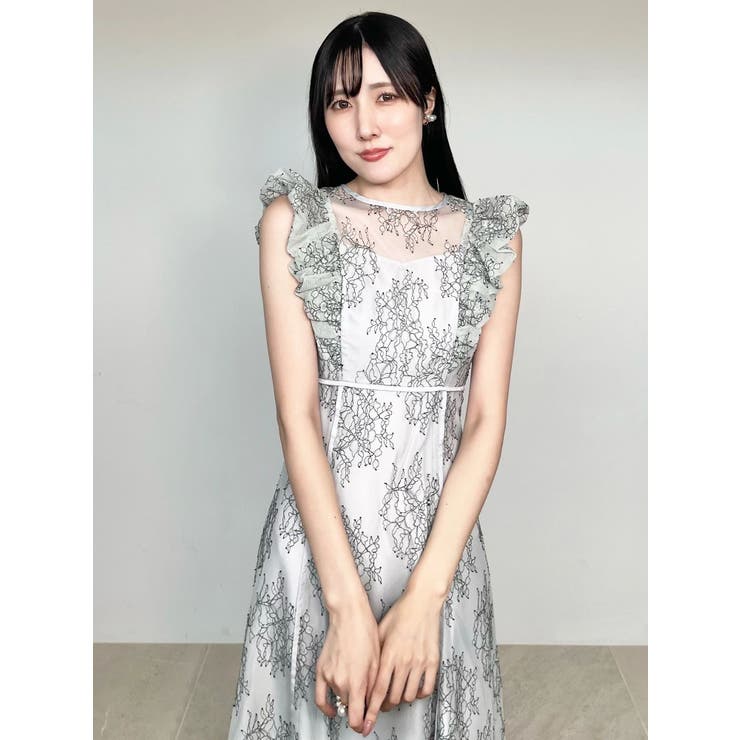 ミントグリーン | オフショルラッフルドレス | MERCURYDUO