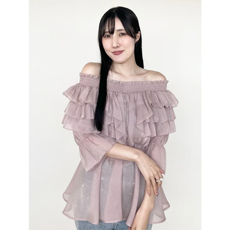 オフショルラッフルチュニックブラウス | MERCURYDUO | 詳細画像8 
