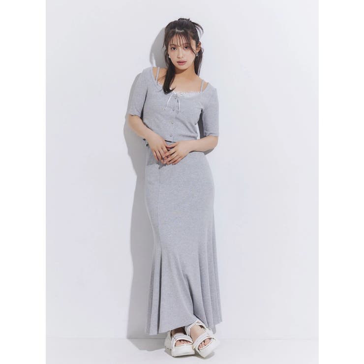 【セットアップ着用可能】カットマーメイドスカ―ト | MERCURYDUO | 詳細画像4 