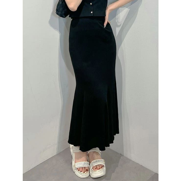 ブラック | 【セットアップ着用可能】カットマーメイドスカ―ト | MERCURYDUO