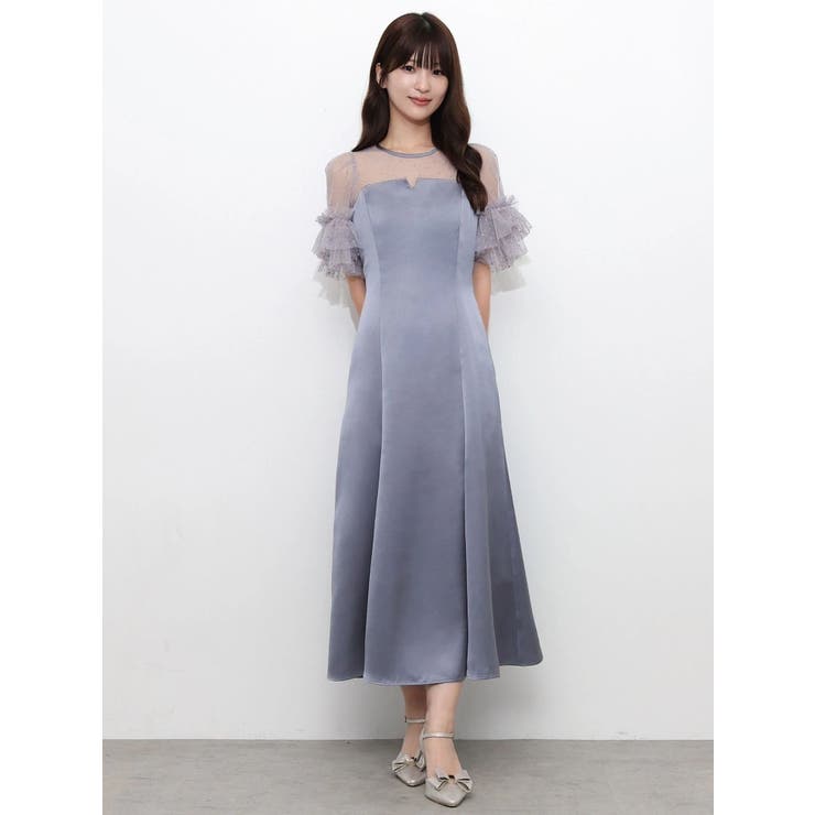 ホットフィックスチュールドッキングワンピース[品番：MKSW0073250