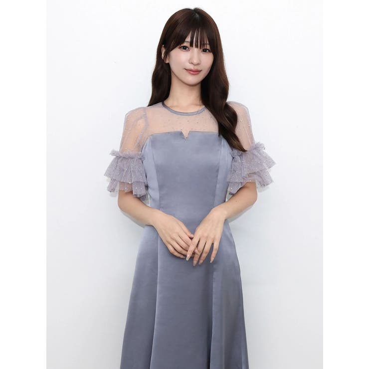 ホットフィックスチュールドッキングワンピース[品番：MKSW0073250