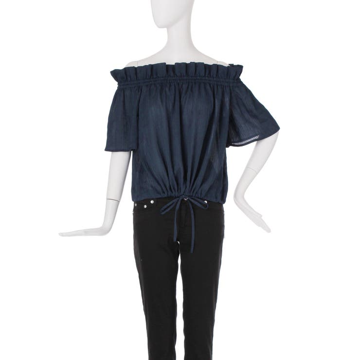 ネイビー | ブラウジングオフショルブラウス | MURUA