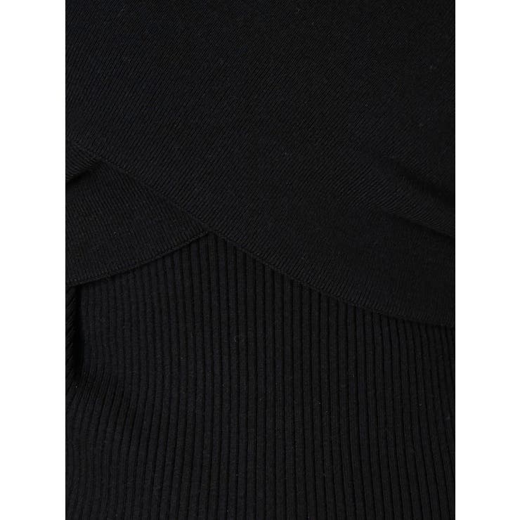 MURUA【新品】スプレッドフラワーカシュクールTOPS/ BLK オフショル カシュクールオフショルTOPS[品番：MKSW0001323]｜MURUA
