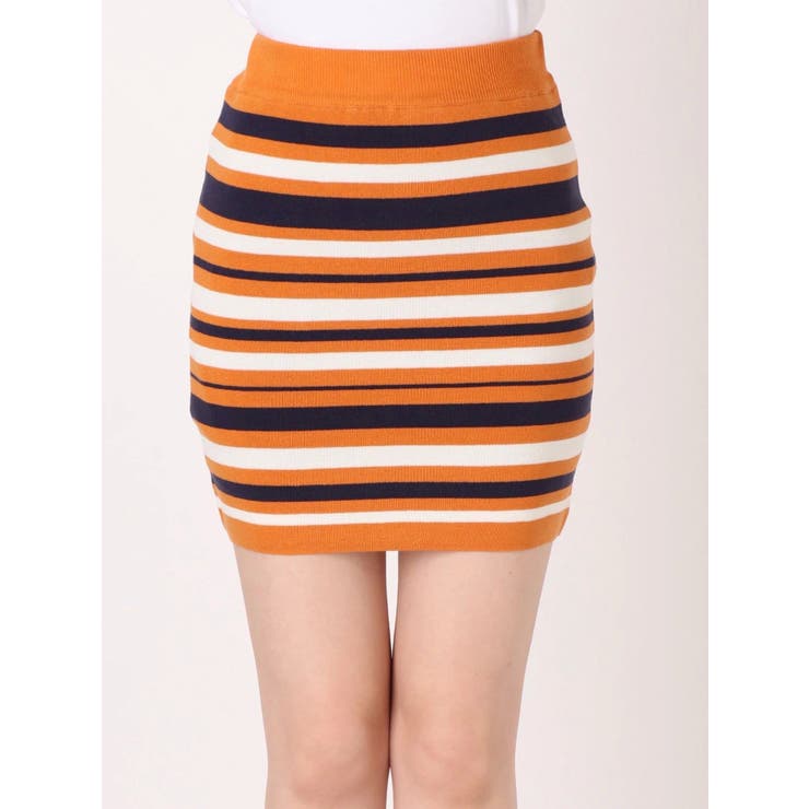 マルチボーダーknitミニスカート[品番：MKSW0001393]｜MURUA