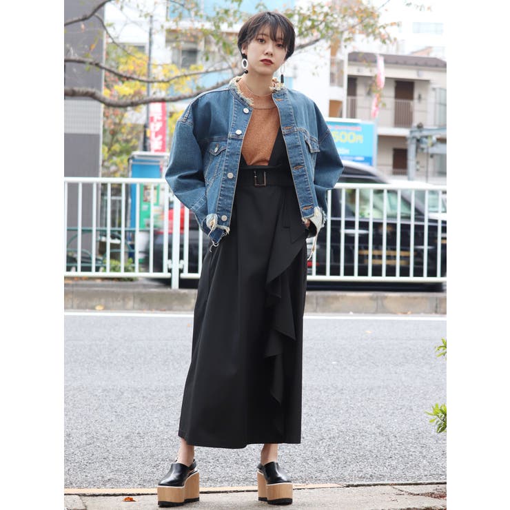 クロップドダメージデニムジャケット[品番：MKSW0012448]｜MURUA