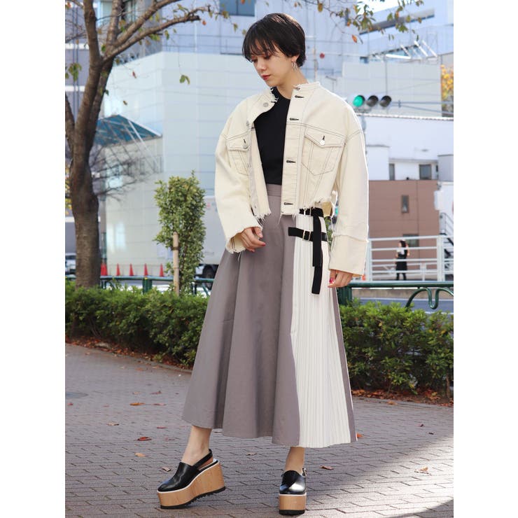 クロップドダメージデニムジャケット[品番：MKSW0012448]｜MURUA