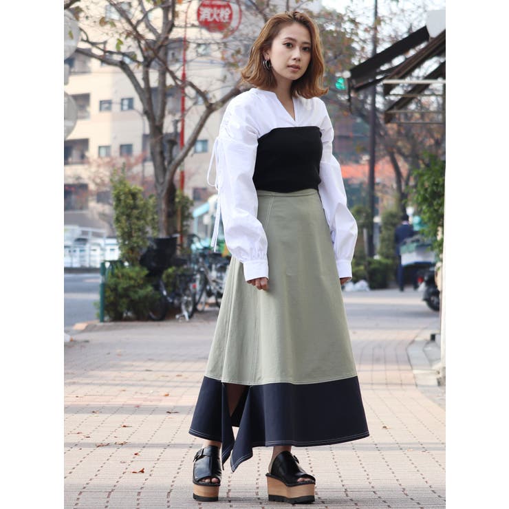 B01142 ムルーアMURUA ビスチェドッキングドロストシャツ B01142 ムルーアMURUA ビスチェドッキングドロストシャツ - メルカリ