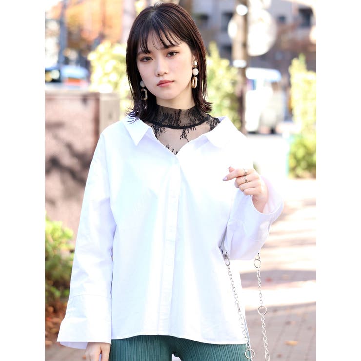 MURUA - MURUA レースタンクコンビカシュクールシャツ MURUA レースタンクコンビカシュクールシャツ（ブラウン） -靴