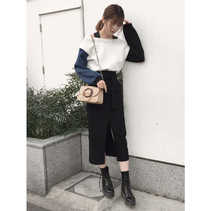 ベルテットペンシルスカート[品番：MKSW0012418]｜MURUA