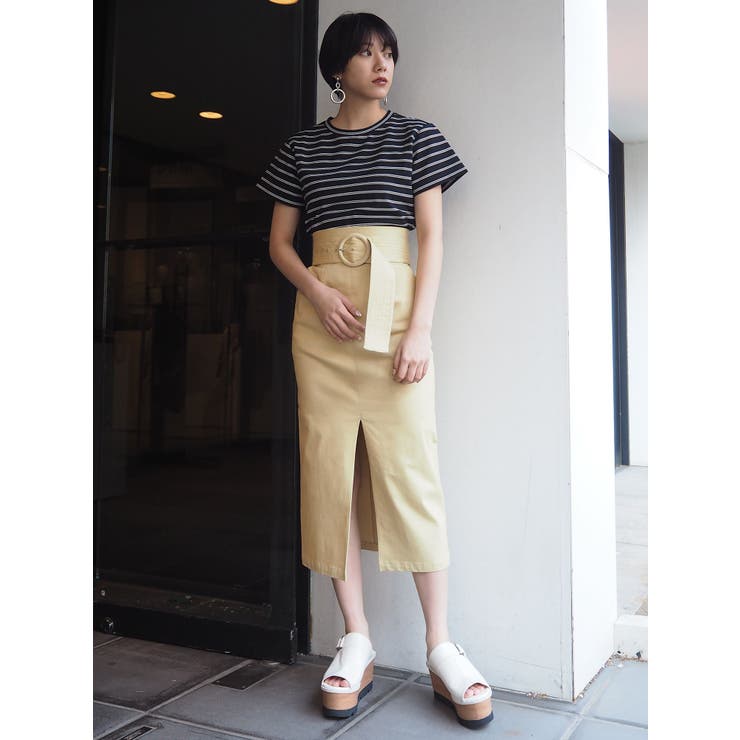 ベルテットペンシルスカート[品番：MKSW0012418]｜MURUA