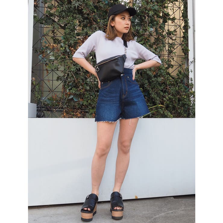 MIL2301 ブラック コットンデニム ショートパンツ MIL2301 ブラック コットンデニム ショートパンツ メンズ