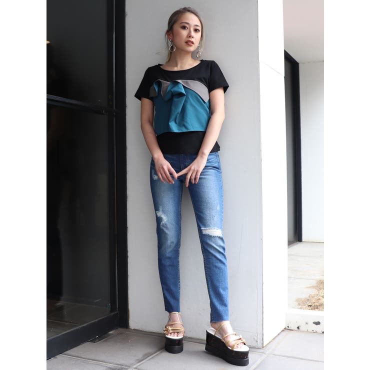 On knee clash skinny[品番：MKSW0014091]｜MURUA（ムルーア）の