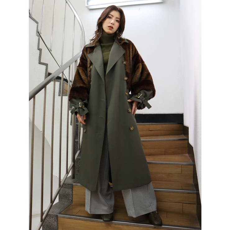 MURUA（ムルーア）の「ロングダブルトレンチコート（トレンチ