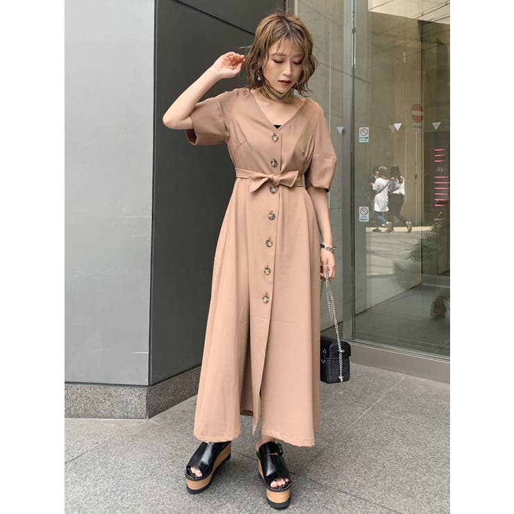 人気便利グッズ フロントボタンコートワンピース[品番：MKSW0022711]｜MURUA ワンピース