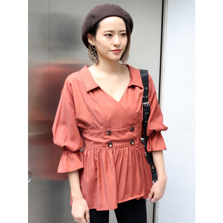 激安通販特集！ カシュクールギャザーシャツ[品番：MKSW0021410]｜MURUA トップス