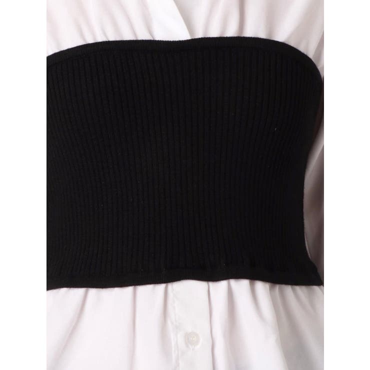 ニットコルセット付きロングシャツ  元値7,452円 ニットコルセット付きロングシャツ[品番：MKSW0021956]｜MURUA