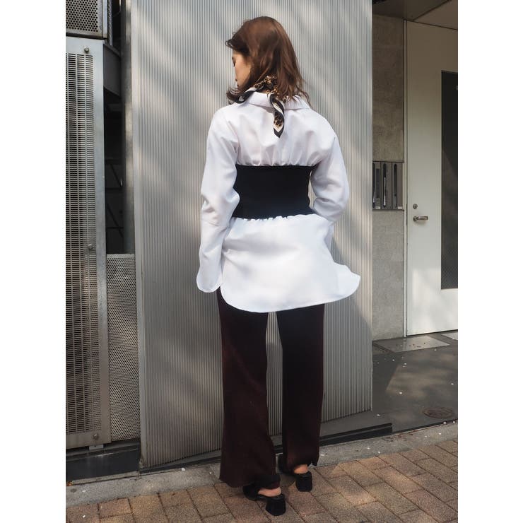 ニットコルセット付きロングシャツ[品番：MKSW0021956]｜MURUA