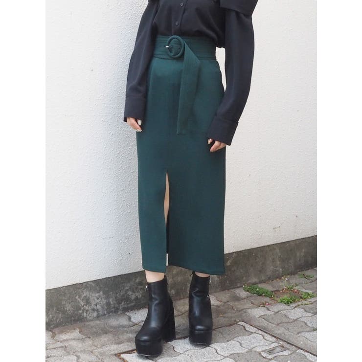 【WEB限定】ベルテッドペンシルスカート[品番：MKSW0021960]｜MURUA（ムルーア）のレディースファッション通販｜SHOPLIST（ショップリスト）
