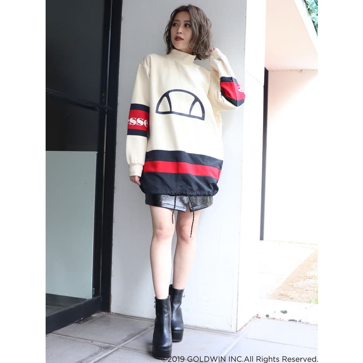 B00321 MURUA×ellesseカラーブロッキングスウェットチュニック ellesseコラボ】カラーブロッキングスウェットチュニック[品番