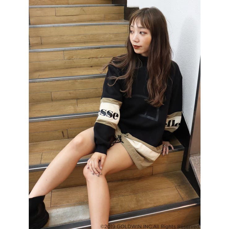 B00321 MURUA×ellesseカラーブロッキングスウェットチュニック ellesseコラボ】カラーブロッキングスウェットチュニック[品番