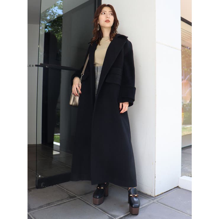 ワイドカフマキシコート[品番：MKSW0025401]｜MURUA（ムルーア）の