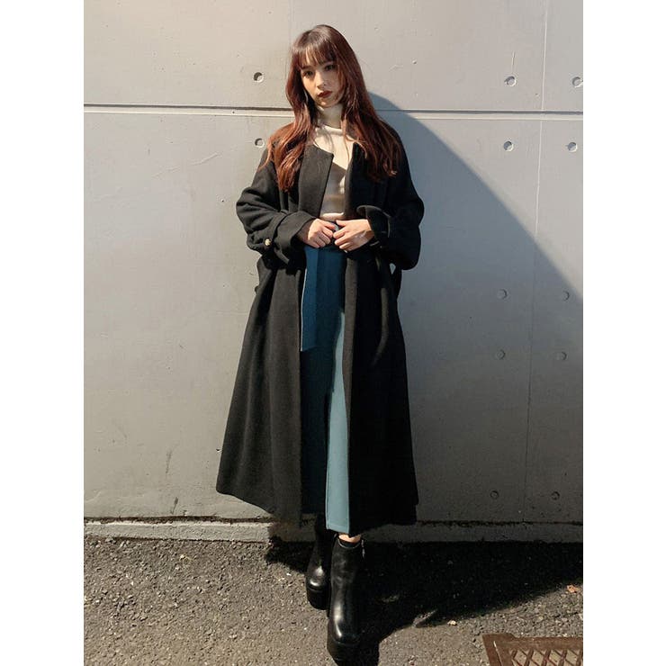 ノーカラーガウンコート[品番：MKSW0025354]｜MURUA（ムルーア