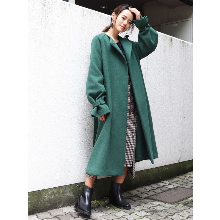 ノーカラーガウンコート[品番：MKSW0025354]｜MURUA（ムルーア