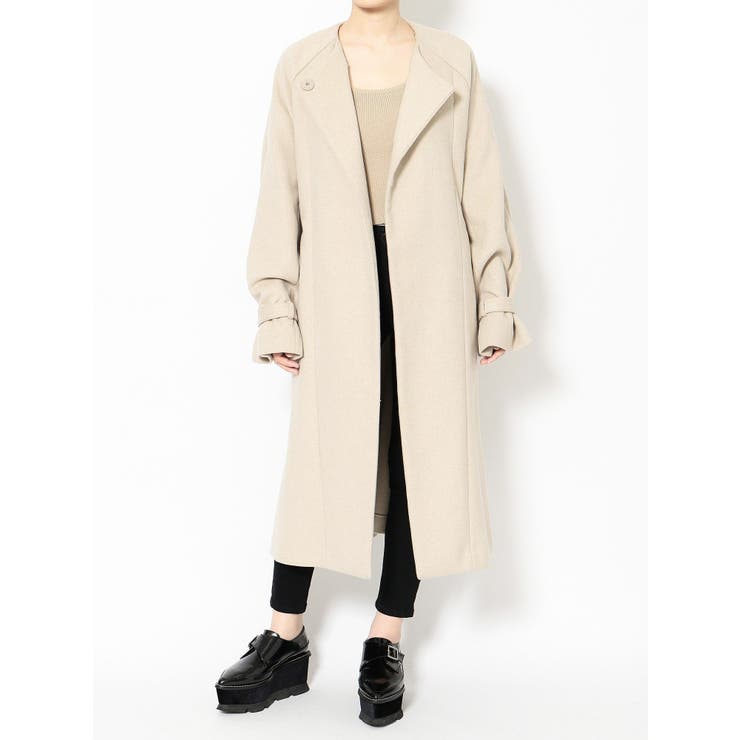 ノーカラーガウンコート[品番：MKSW0025354]｜MURUA（ムルーア