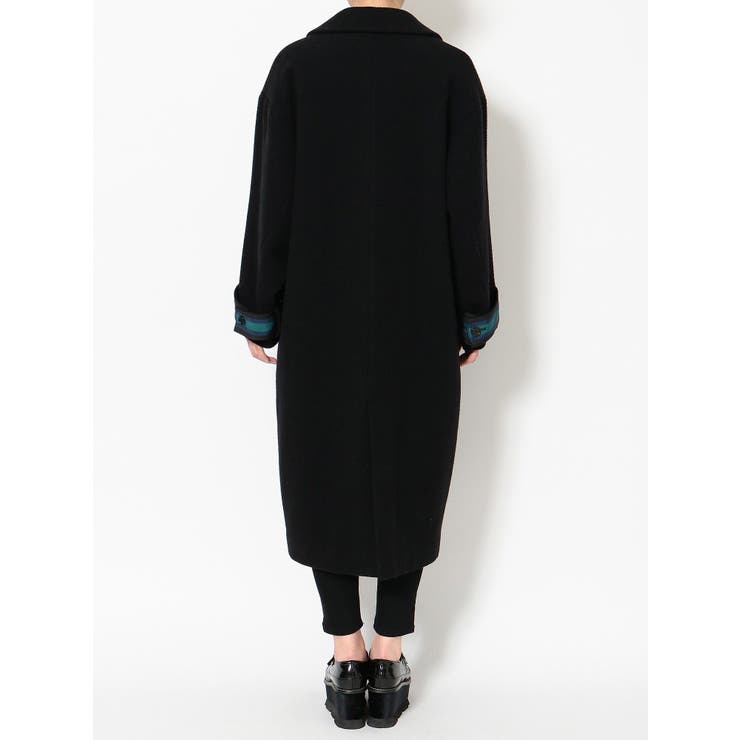 【MURUA】アレンジカフベルトチェスターコート　ブラック アレンジカフベルトチェスターコート[品番：MKSW0025403]｜MURUA