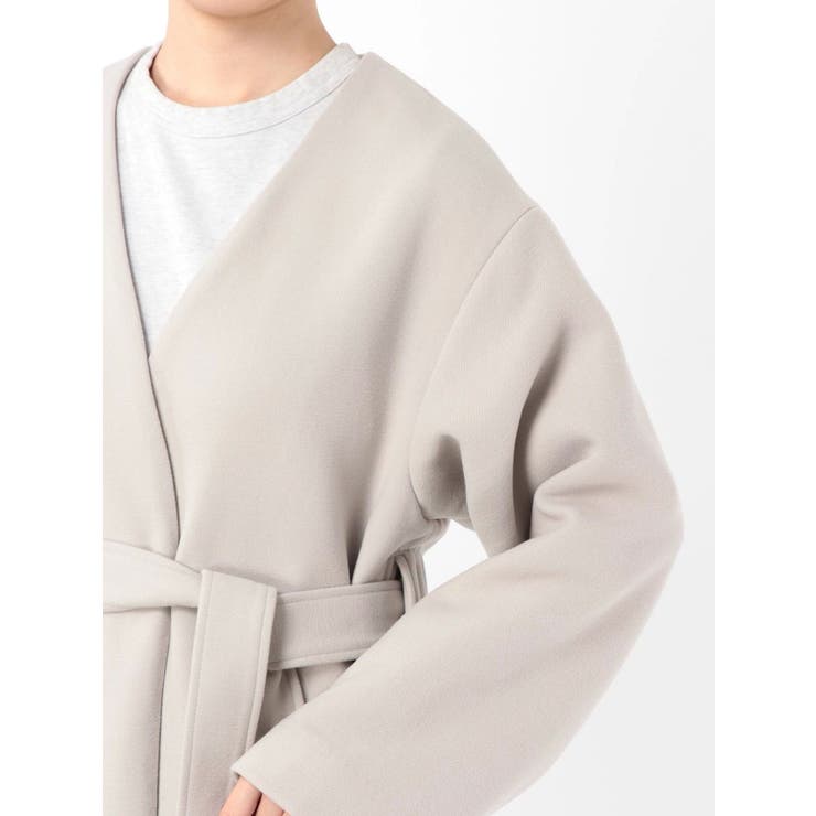 MURUA ノーカラーガウンコート　ブラック ムルーア MURUA MURUA ノーカラーガウンコート（ブラック