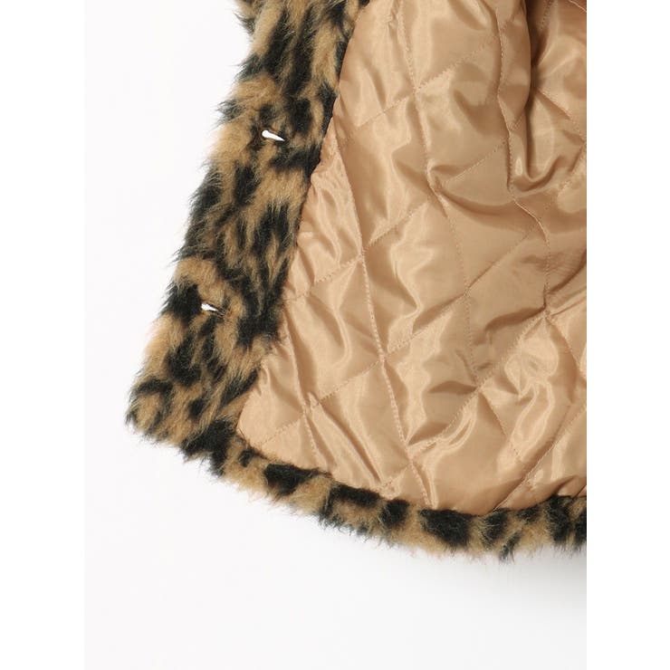 bluelea シャギーショートジャケット 黒 切替シャギージャケット