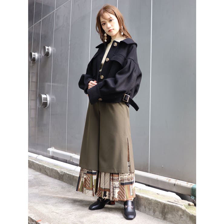 MURUA レースアップコンビジャケット フェイクレザーショートジャケット[品番：MKSW0048531]｜MURUA